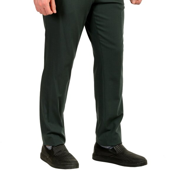 Hugo Boss Men's "Hesten232X" Extra Slim Fit Green Wool Dress Pants US 40R IT 56 - Picture 2 of 5